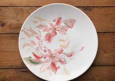 gwiazda betlejemska malowana na talerzu